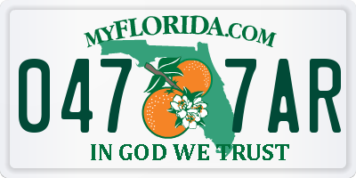 FL license plate 0477AR