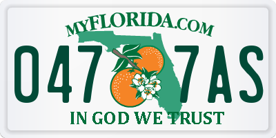 FL license plate 0477AS