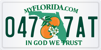 FL license plate 0477AT