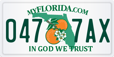 FL license plate 0477AX