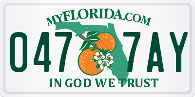 FL license plate 0477AY