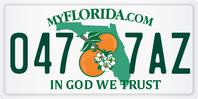 FL license plate 0477AZ