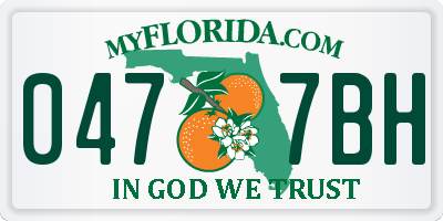 FL license plate 0477BH