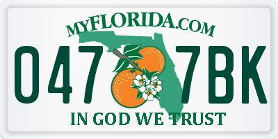 FL license plate 0477BK