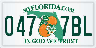 FL license plate 0477BL