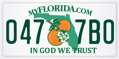 FL license plate 0477BO