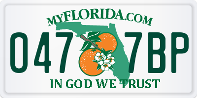 FL license plate 0477BP