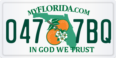FL license plate 0477BQ