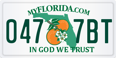 FL license plate 0477BT
