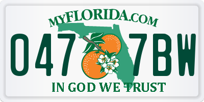 FL license plate 0477BW