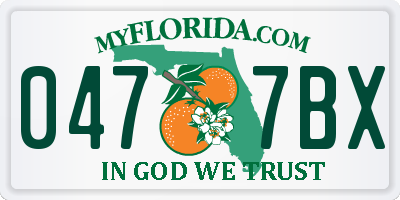 FL license plate 0477BX