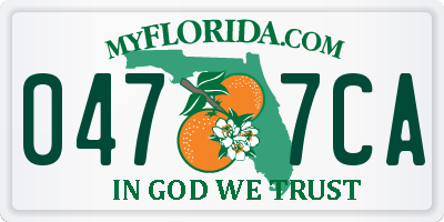 FL license plate 0477CA