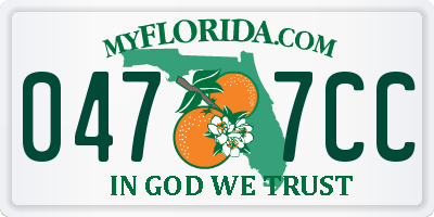 FL license plate 0477CC