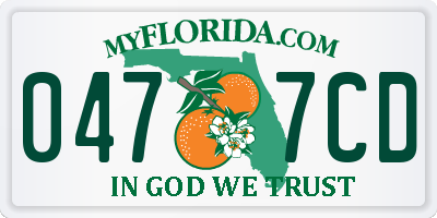 FL license plate 0477CD
