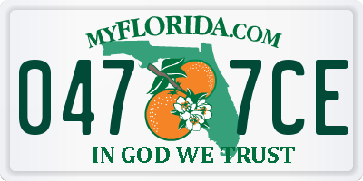 FL license plate 0477CE