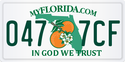 FL license plate 0477CF