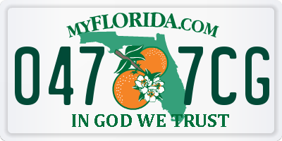 FL license plate 0477CG