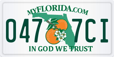 FL license plate 0477CI