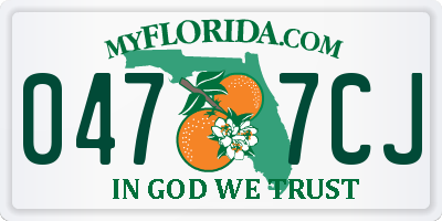 FL license plate 0477CJ
