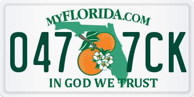 FL license plate 0477CK