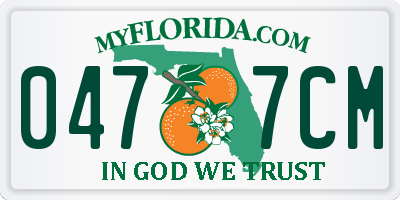 FL license plate 0477CM