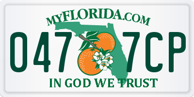 FL license plate 0477CP