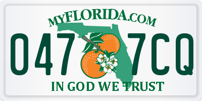 FL license plate 0477CQ
