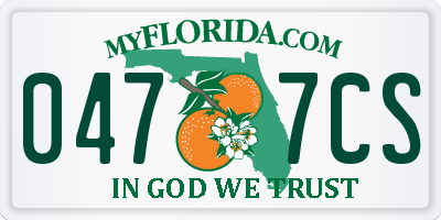 FL license plate 0477CS