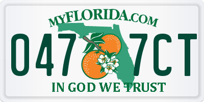 FL license plate 0477CT