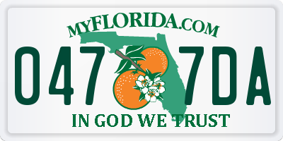 FL license plate 0477DA