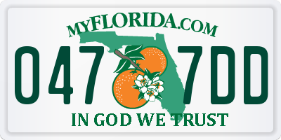 FL license plate 0477DD