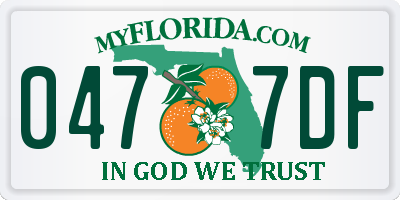 FL license plate 0477DF