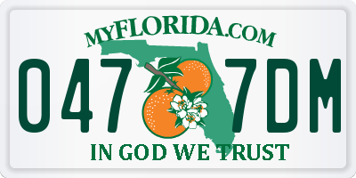 FL license plate 0477DM