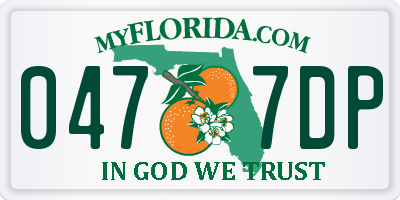 FL license plate 0477DP