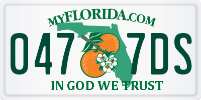 FL license plate 0477DS