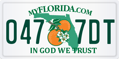 FL license plate 0477DT