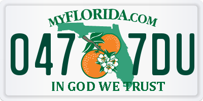 FL license plate 0477DU