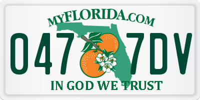 FL license plate 0477DV