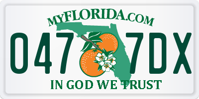FL license plate 0477DX