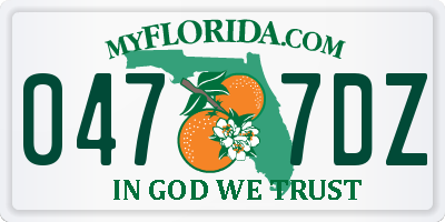 FL license plate 0477DZ