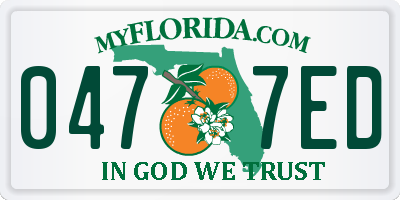 FL license plate 0477ED