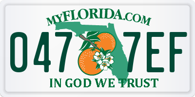 FL license plate 0477EF