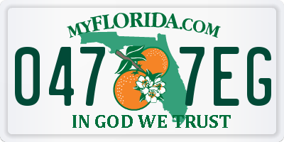 FL license plate 0477EG