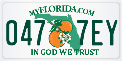 FL license plate 0477EY