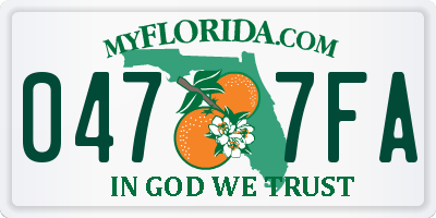 FL license plate 0477FA