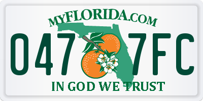 FL license plate 0477FC