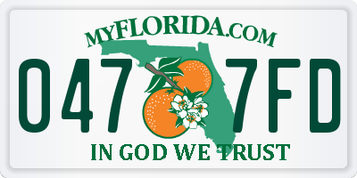 FL license plate 0477FD