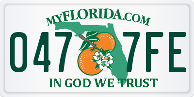 FL license plate 0477FE