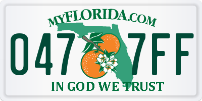 FL license plate 0477FF