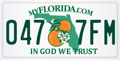 FL license plate 0477FM